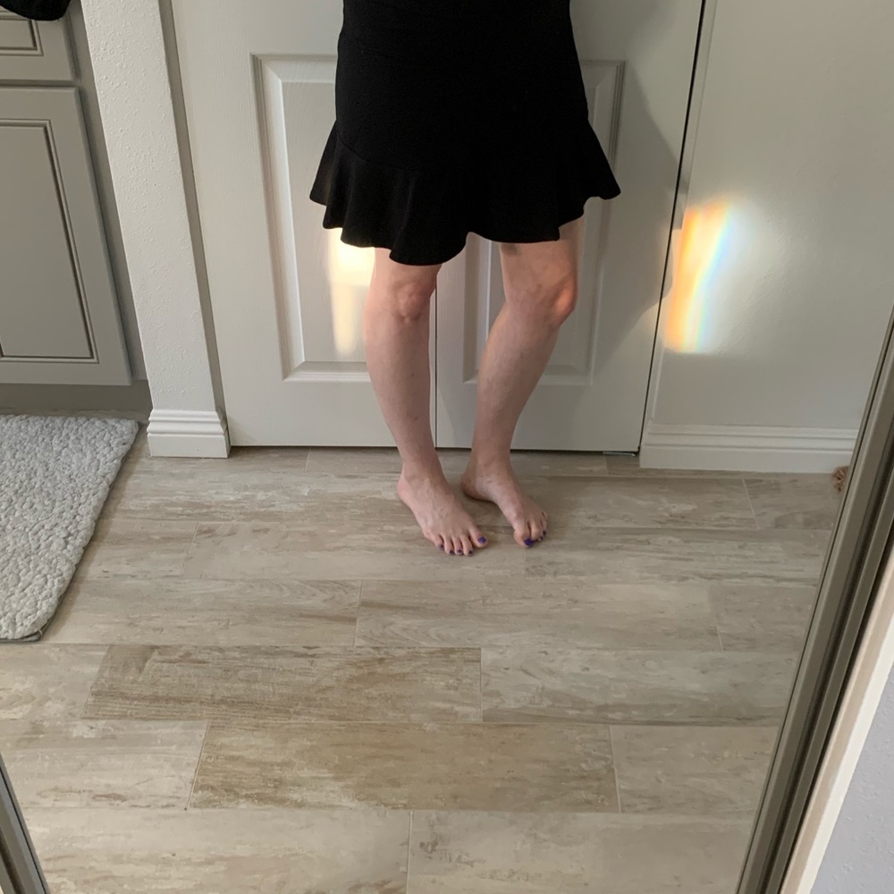 SOLD SPLENDID Mini Flutter Black Stretch Skirt - Picture 4 of 7